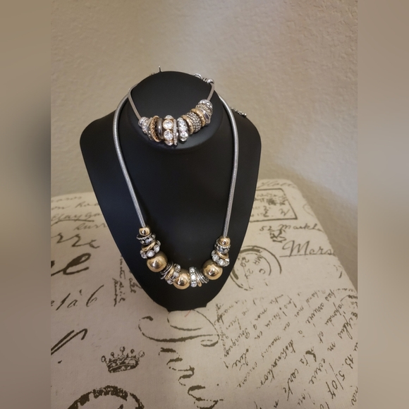 NYC Jewelry - NYC Gold and Silver Beaded Necklace